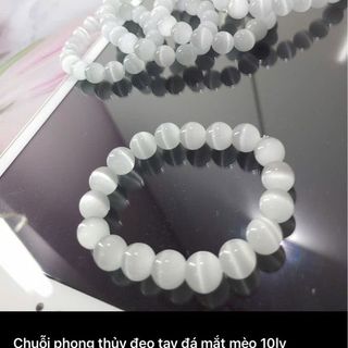 Chuỗi đeo tay phong thủy đá mắt mèo có nhiều màu size 10ly