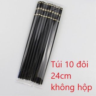 Bộ 10 đôi đũa Đen 3 vạch (Túi) - 3V24T