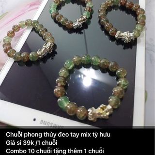 Chuỗi đeo tay phong thủy 10 ly mix ty hưu