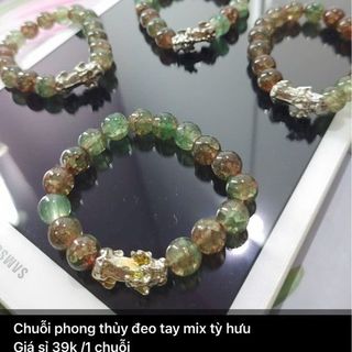 Chuỗi đeo tay phong thủy 10 ly mix ty hưu