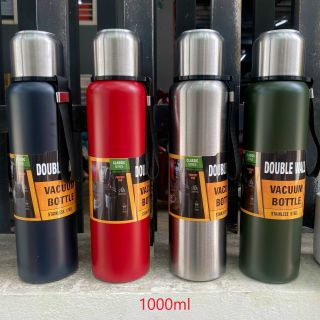 Bình giữ nhiệt nắp bạc DOUBLE WALL Vacuum Bottle 1000ml
