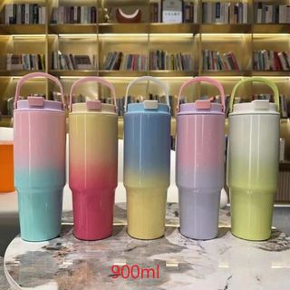 Bình nước giữ nhiệt inox 304 nắp kín 2 đầu uống dung tích 900ml có quai xách tiện lợi