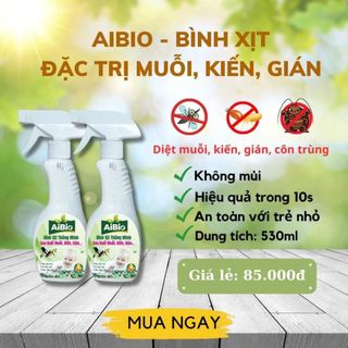 Bình Xịt AiBio Xua Đuổi Muỗi Kiến Gián Côn Trùng Hiệu Quả Nhanh Chóng An Toàn Cho Cả Người Và Vật Nuôi