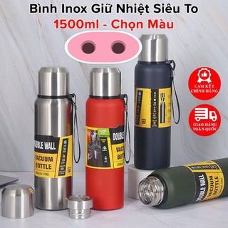 Bình giữ nhiệt nắp bạc DOUBLE WALL Vacuum Bottle 1500ml