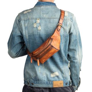 Túi đeo bụng nam da bò thật 13636