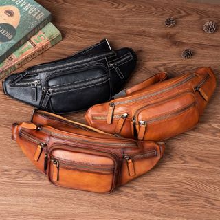 Túi đeo trước ngực nam da bò thật 15010