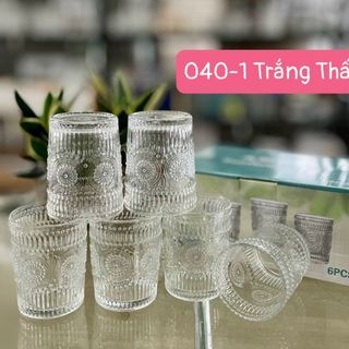 Bộ 6 cốc DSKB 040-1 thấp Viền Trắng (Hộp)