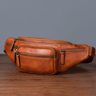 Túi đeo trước ngực nam da bò thật 15010