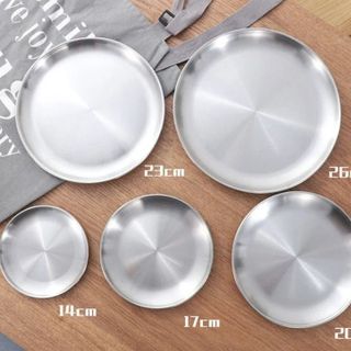 Bộ 5 Đĩa inox Bạc