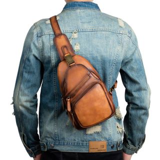 Túi đeo sau lưng nam da bò thật 13618