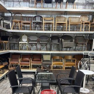 Bàn ghế cafe mây nhựa giá rẻ bàn lớn