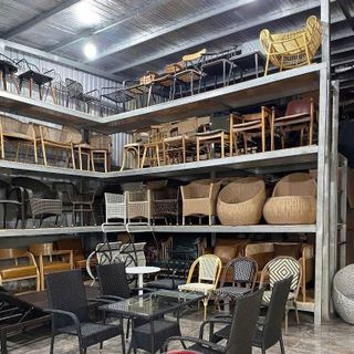 Bàn ghế cafe mây nhựa giá rẻ bàn lớn