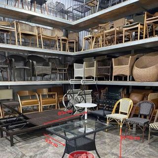 Bàn ghế cafe mây nhựa giá rẻ bàn lớn