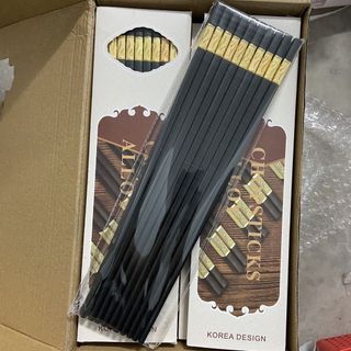 Bộ 10 đôi đũa vàng Hàn Quốc ChopSticks Alloy Korea Design