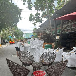 Ghế thư giãn đồng tiền màu nâu
