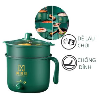 NỒI LẨU ĐIỆN MINI ĐA NĂNG MÀU XANH LÁ