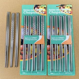 Set 5 đôi đũa inox 304 đóng vỉ (TRƠN) Chopsticks Stainiess Steel