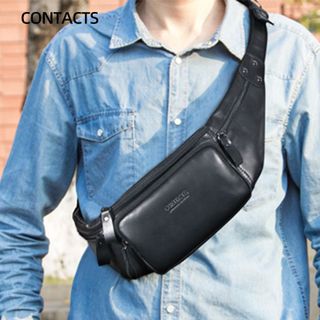 Túi đeo bụng nam da bò thật MB121