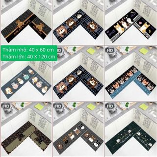 Bộ 2 thảm nhà bếp hình thú
