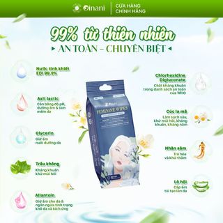 Khăn Ướt Vệ Sinh Vùng Kín Oinani Feminine Wipes Hương Nhài: Công Nghệ CHG Tiên Tiến Cho Sức Khỏe Phụ Khoa