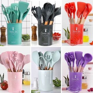 Set 14 món dụng cụ nấu ăn cán gỗ