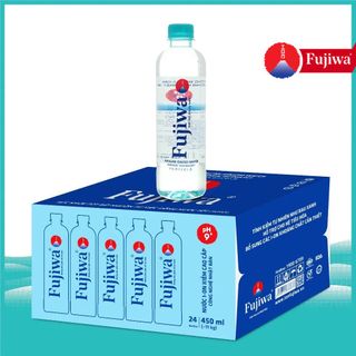 Thùng 24 Chai 450ml Nước Uống Ion Kiềm Cao Cấp Đóng Chai Fujiwa - Nước uống Detox với Công Nghệ Điện Phân Ion Kiềm