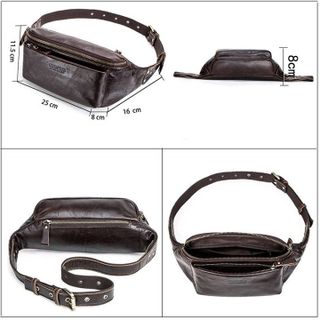 Túi đeo bụng nam da bò thật MB130