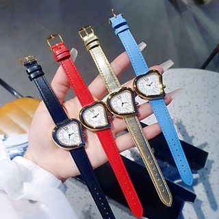 SET ĐỒNG HỒ NỮ CAO CẤP ISL DÂY DA MẶT TRÁI TIM VÀ 2 LẮC TAY TITAN