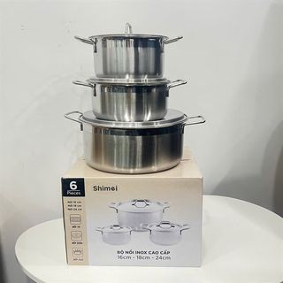 Bộ 3 Nồi Inox Shimei 16/18/24CM (Thùng 20 bộ)