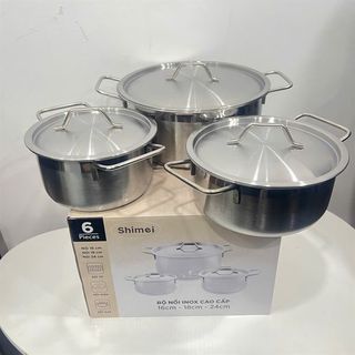 Bộ 3 Nồi Inox Shimei 16/18/24CM (Thùng 20 bộ)