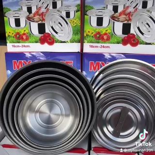 Bộ 5 Nồi Kiêm Thau Inox MyHome (Thùng 30 bộ)