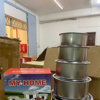 Bộ 5 Nồi Kiêm Thau Inox MyHome (Thùng 30 bộ)