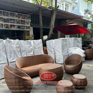 Sofa Nhựa Giả Mây ngoài trời sofa trứng sợi dẹp