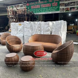 Sofa Nhựa Giả Mây ngoài trời sofa trứng sợi dẹp