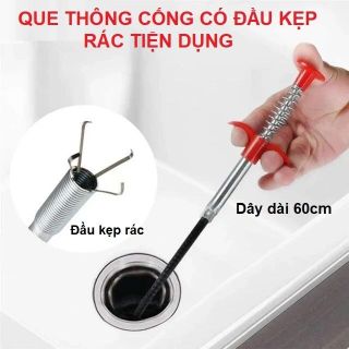 Dây thông bồn cầu có đầu kẹp gắp rác 60cm