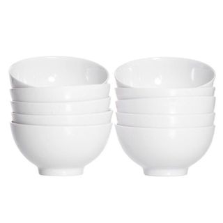 SET 10 CHÉN SỨ TRẮNG TRƠN LOẠI MỎNG