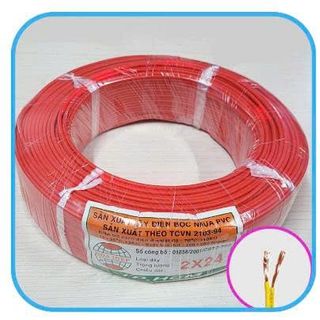 Cuộn dây điện đôi 100m màu 2×24, 100% đồng