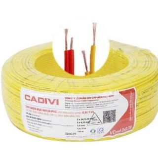 Cuộn dây điện đôi mềm Cadivi Vcmd 2×0.75 (2×24/0.2) 0.6/1kV – Dài 100m