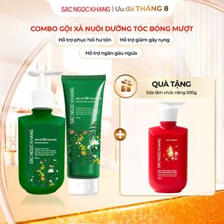COMBO DẦU GỘI 26 THẢO DƯỢC [350G] + DẦU XẢ 26 THẢO DƯỢC [200G] TẶNG SỮA TẮM NANO COLLAGEN [500G]