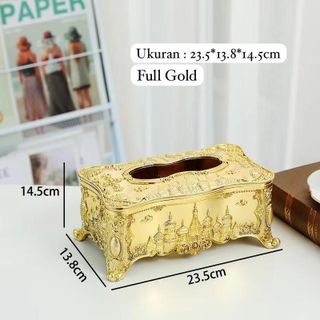 Hộp đựng giấy ăn mạ vàng lâu đài
