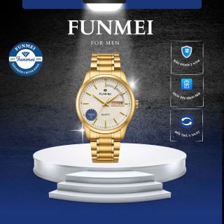 ĐỒNG HỒ NAM CHÍNH HÃNG FUNMEI F2040 DÂY THÉP LỊCH THỨ FULLBOX TEM