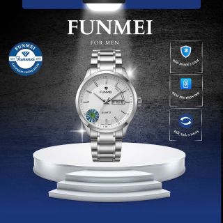 ĐỒNG HỒ NAM CHÍNH HÃNG FUNMEI F2040 DÂY THÉP LỊCH THỨ FULLBOX TEM