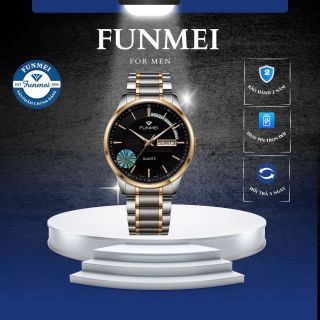 ĐỒNG HỒ NAM CHÍNH HÃNG FUNMEI F2040 DÂY THÉP LỊCH THỨ FULLBOX TEM