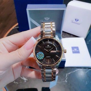 ĐỒNG HỒ NAM CHÍNH HÃNG FUNMEI F2040 DÂY THÉP LỊCH THỨ FULLBOX TEM