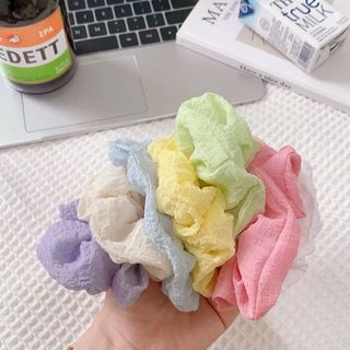 Bộ Dây Buộc Tóc Vải Voan Nữ Tính - Màu Pastel Nhẹ Nhàng 🌸