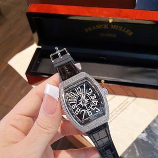 ĐỒNG HỒ NỮ CAO CẤP PRANCK MULER VANGUARD V32 NIỀNG HỘT XANH HỒNG ĐEN