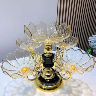Khay mứt 5 cánh 2 tầng xoay cao cấp