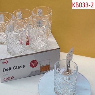 BỘ 6 LY THỦY TINH DELI 350ML KB033- 2