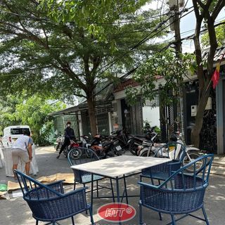 Ghế mây nhựa ngoài trời màu xanh dương