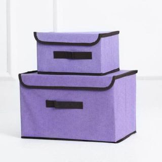 Hộp vải đựng đồ túi thùng đựng quần áo đồ lót đồ chơi đa năng bằng vải cứng cáp có nắp đậy không cần tủ - HL023